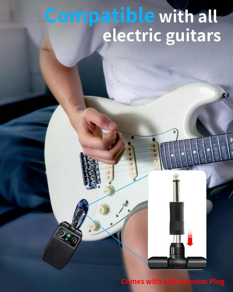 JOYO Mini Guitar Amp 5W Portable Small Electric Guitar Practice Amp Bluetooth Rechargeable Guitar Amplifier Built-in 4 Effects Clean Distortion Overdrive Reverb, Black (JA-05G) - Image 3