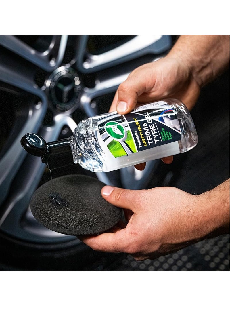 Turtle Wax Wet'n Black Trim & Tyre Gel 300ml – All-in-One Treatment for Tires & Trim, Restores Black Gloss, UV Protection, Water-Resistant Formula, Non-Drip Gel for Easy Application, Long-Lasting Durability, Prevents Cracking & Fading – 300ml - Image 4