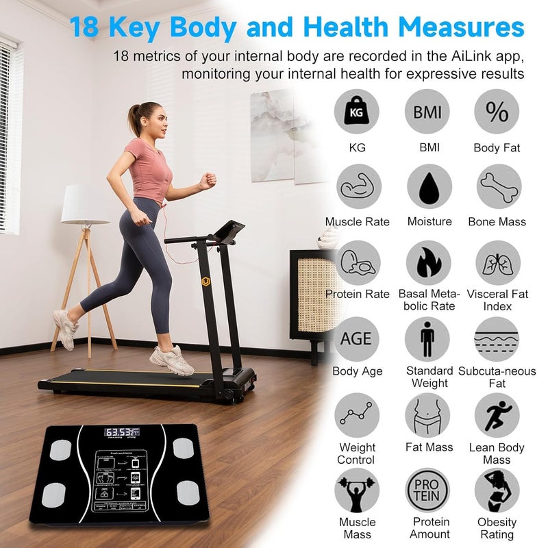 Body Fat Scale, a Simple and Practical Digital Scale That can be Connected to a Mobile Digital Bathroom Scale to Display BMI, Body Fat, Muscle Mass, and Durable Weight Scale (Black) - Image 3