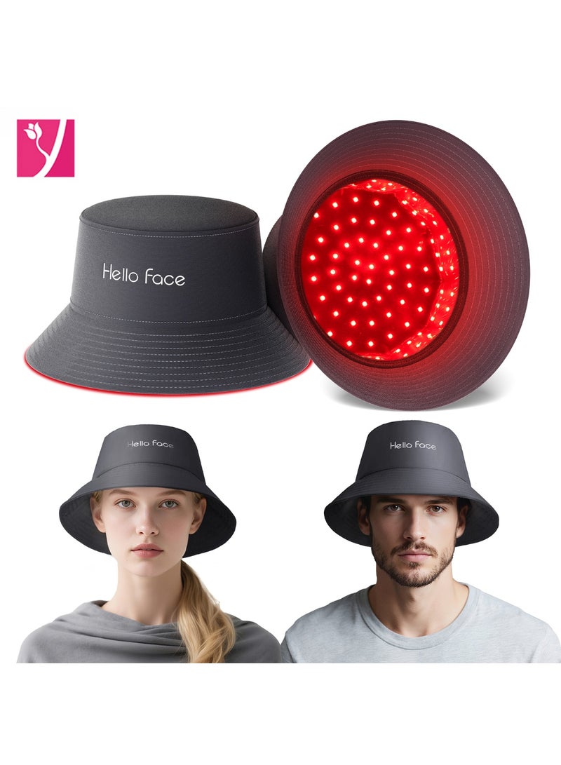 Hello Face LED Red Light Hair Growth Hat, 660/850nm Infrared Pulse Light Therapy Cap, Unisex Anti-Hair Loss & Hair Care Fisherman Hat, 40Hz Pulse Scalp Treatment Device - Image 1