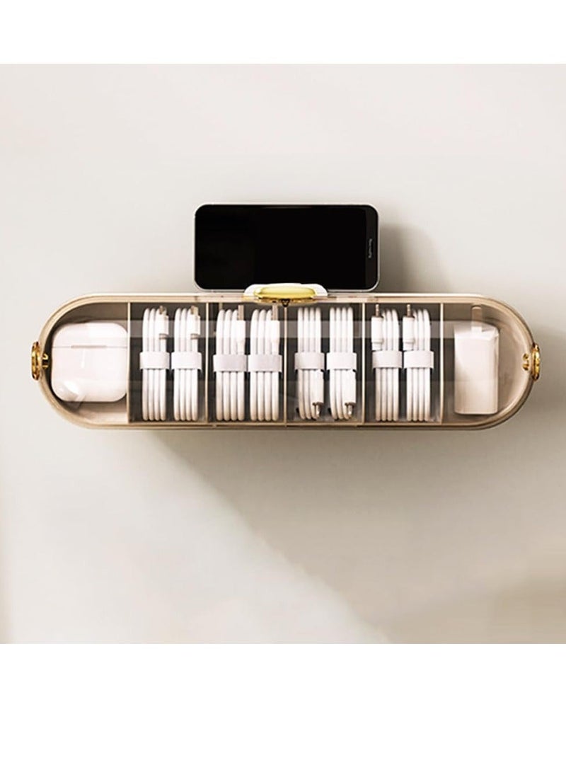 Wall Mounted Socks Organizer Stackable Wardrobe Side-Opening Plastic Charge Cord Underwear Drawer for Bras Panties Scarf Ties Creamy White  - Image 1