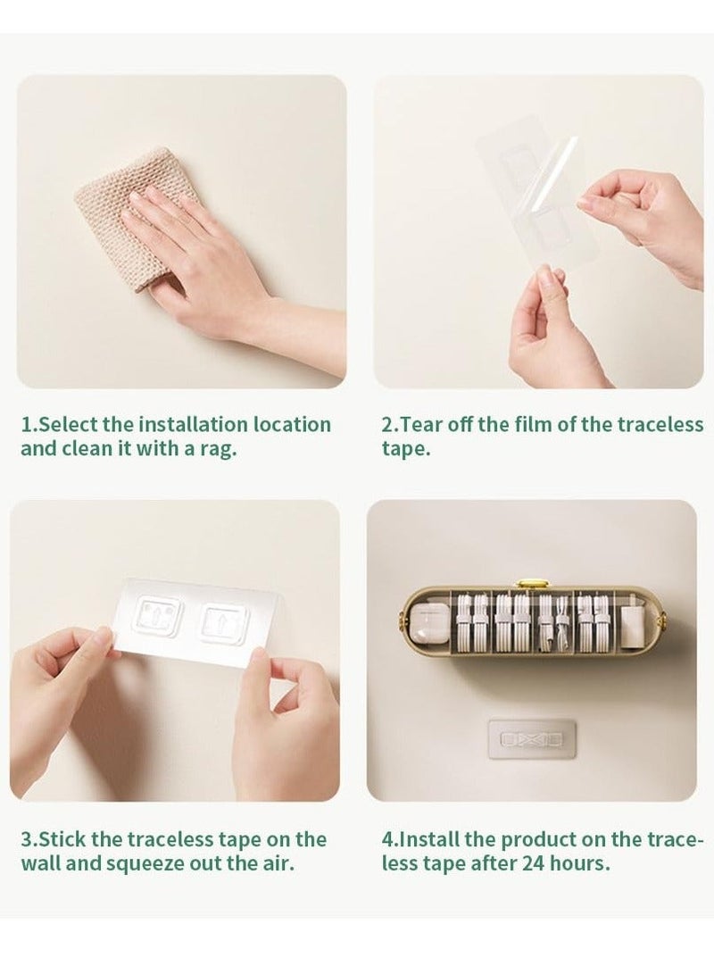 Wall Mounted Socks Organizer Stackable Wardrobe Side-Opening Plastic Charge Cord Underwear Drawer for Bras Panties Scarf Ties Creamy White  - Image 5