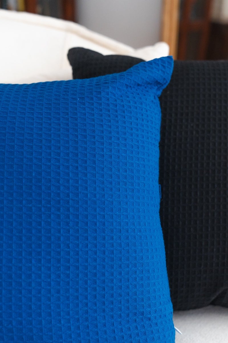 More cottons Waffle Cushion Material: 100% Cotton Breathable waffle weave Gentle on sensitive skin Easy care – hand wash or machine wash on delicate cycle Perfect for all seasons  - Image 1