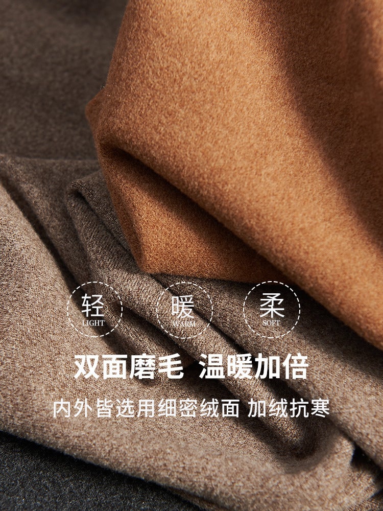 Undershirt Men'S Long Sleeve Fleece-Lined Warm All-Matching Thickened Inner Velvet Double Fabric Slim Fit Men'S T-Shirt - Image 4