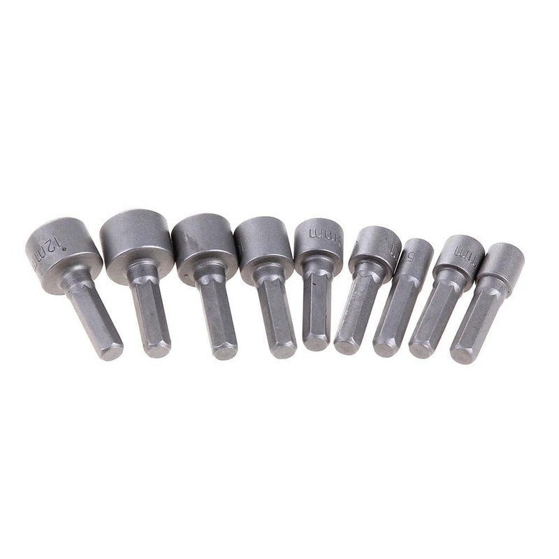 Veltrix - 9pcs 5-13mm Hexagon Nut Driver Drill Bit Socket Screwdriver Wrench Set for Electric Screwdriver Handle Tools - Image 4