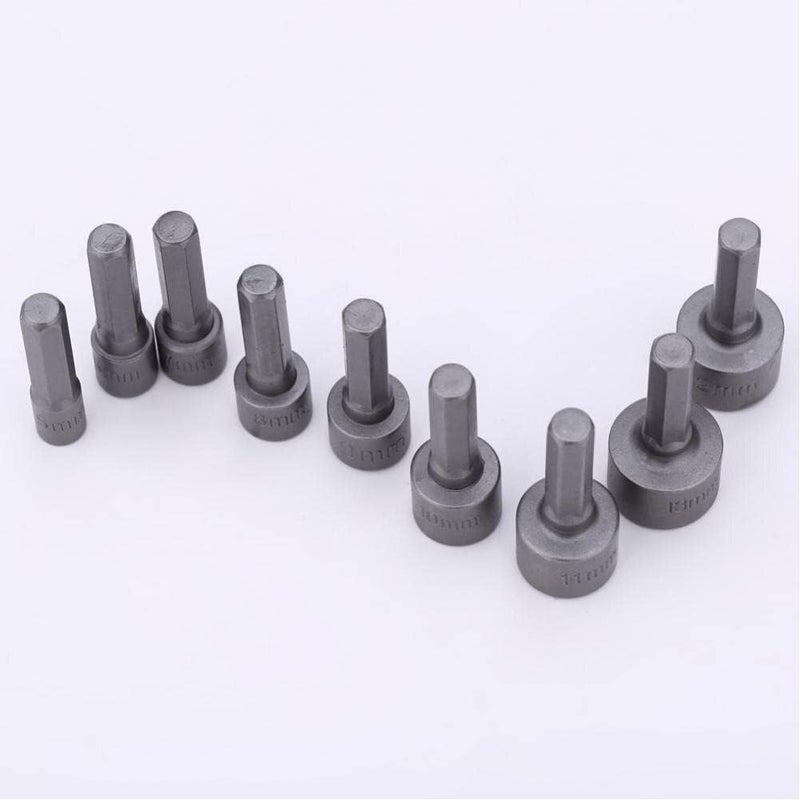 Veltrix - 9pcs 5-13mm Hexagon Nut Driver Drill Bit Socket Screwdriver Wrench Set for Electric Screwdriver Handle Tools - Image 2