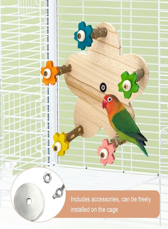 FALESHOS Parakeet Toys, Natural Wood Perch with 5 Branches, Unique Durable Avian Cage Accessories for Parakeets, Cockatiels, Budgerigars, Conures, Lovebirds - Image 5