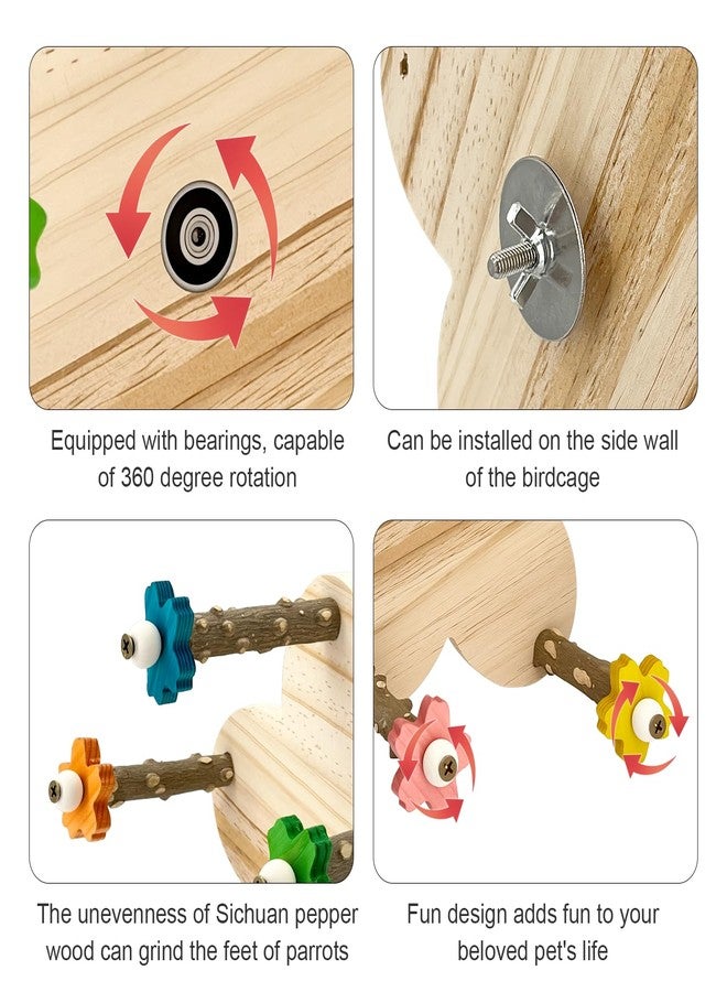 FALESHOS Parakeet Toys, Natural Wood Perch with 5 Branches, Unique Durable Avian Cage Accessories for Parakeets, Cockatiels, Budgerigars, Conures, Lovebirds - Image 3