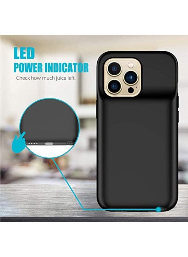 SHOPI - Battery Case for iPhone 13 Pro, Enhanced 3500mAh Portable Protective Charging Case Compatible with iPhone 13 Pro Rechargeable Extended Battery Charger Case (Black) - Image 1