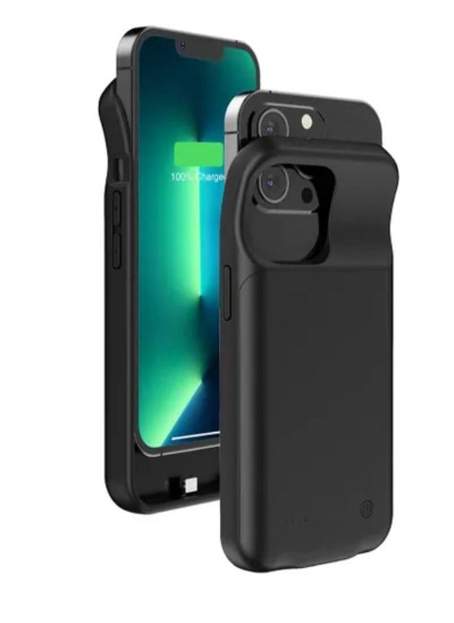 SHOPI - Battery Case for iPhone 13 Pro, Enhanced 3500mAh Portable Protective Charging Case Compatible with iPhone 13 Pro Rechargeable Extended Battery Charger Case (Black) - Image 1