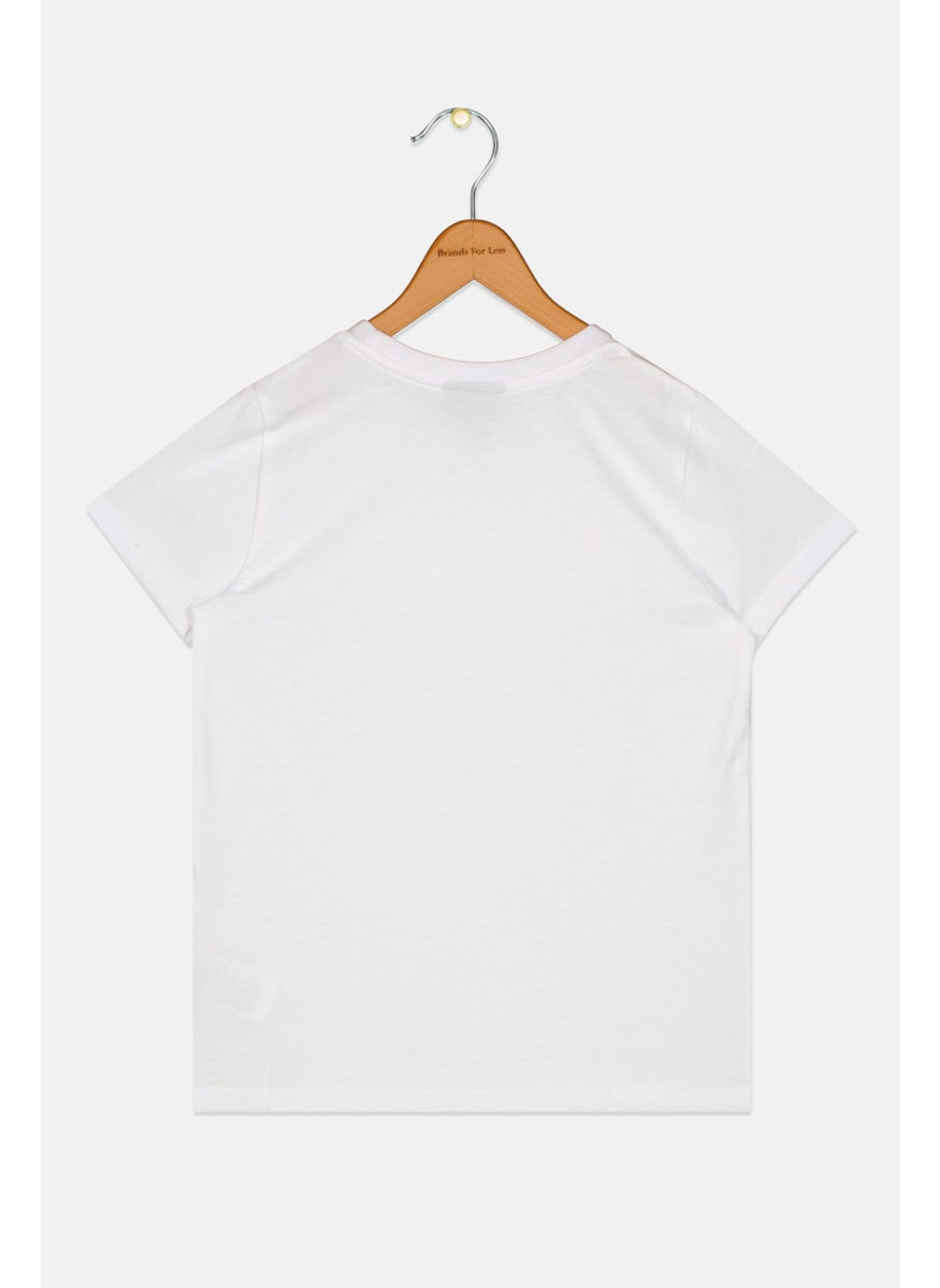 Ellesse Kids Girl Sportswear Fit Running T-Shirt, White Combo  - Image 2