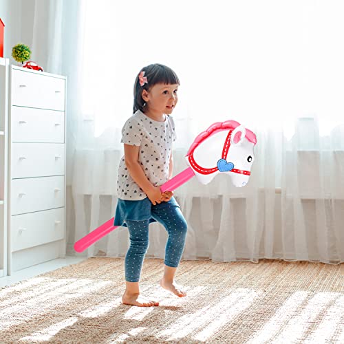CCOZN 2PCS Inflatable Stick Horse - Inflatable Horse Head on Stick Horse Costume Pony/Halloween/Western Cowboy/Horse Baby Shower Birthday Party Decorations Supplies Favors, 37 Inches (RedPink) - Image 5