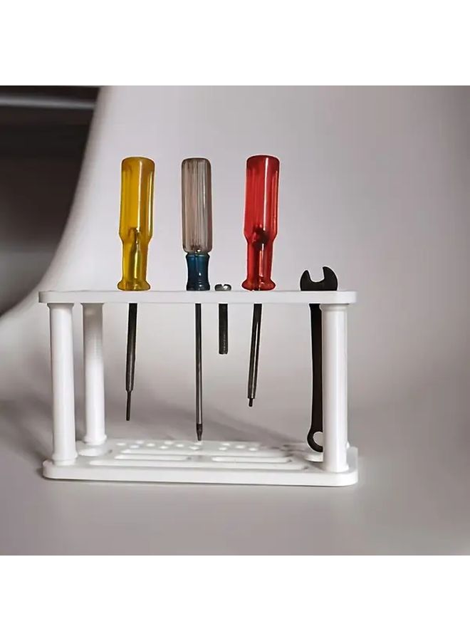 White 24 Hole Tool Organizer Rack for DIY Model Building Crafting - Image 4