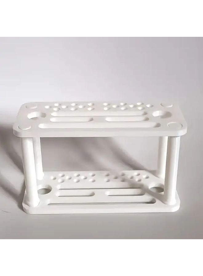 White 24 Hole Tool Organizer Rack for DIY Model Building Crafting - Image 2