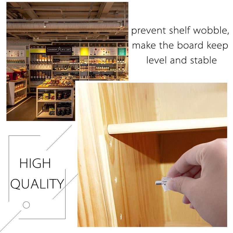 Apipi 100 Pieces Clear Shelf Support Pegs -5 Mm Cabinet Shelf Clips Shelf Holder Pins Bracket Steel Pin For Cabinet Furniture Book Shelves Supplies - Image 2