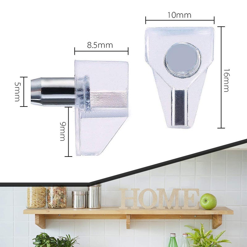 Apipi 100 Pieces Clear Shelf Support Pegs -5 Mm Cabinet Shelf Clips Shelf Holder Pins Bracket Steel Pin For Cabinet Furniture Book Shelves Supplies - Image 5