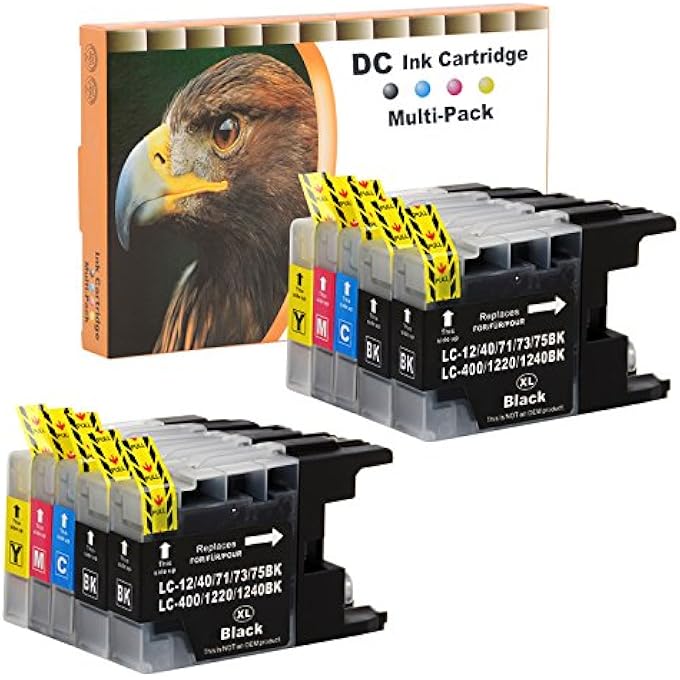 D&C COMPATIBLE INK CARTRIDGE FOR BROTHER LC-1220 LC-1240 XL FOR BROTHER MFC-J280W MFC-J425W MFC-J435W MFC-J5910DW MFC-J625DW MFC-J6510DW MFC-J6710DW MFC-J6910DW MFC-J825DW MFCJ835DW (10-PACK) - Image 2