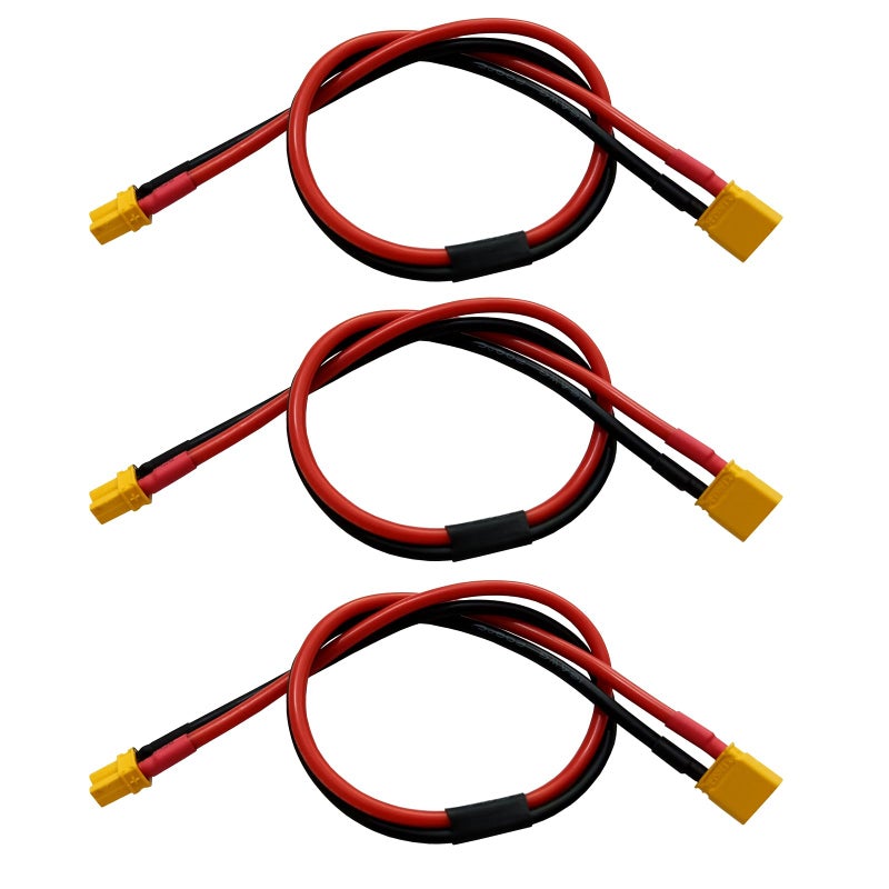 LINSYRC 3Pack XT30 Extension Cable XT30 Plug Male to Female Connector Adapter with 30cm 16AWG Silicone Wire for RC Lithium Battery - Image 3