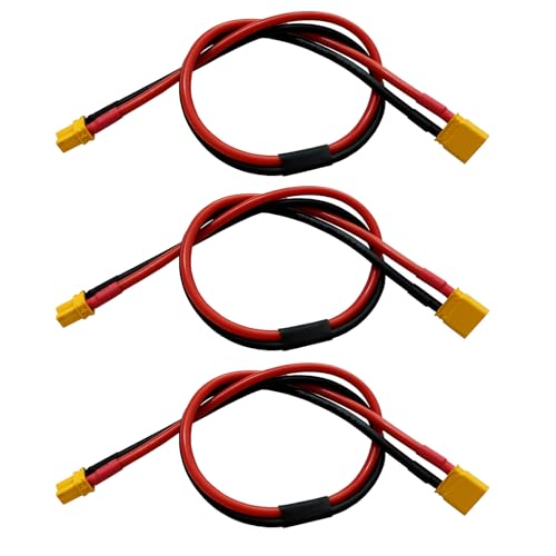 LINSYRC 3Pack XT30 Extension Cable XT30 Plug Male to Female Connector Adapter with 30cm 16AWG Silicone Wire for RC Lithium Battery - Image 1