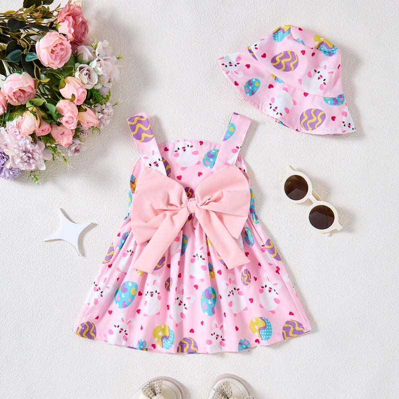 Saeaby Baby Girl Summer Dresses Pink Easter Sleeveless Dresses Infant Summer Easter Outfits Eggs Bunny Sundress Baby Girl Clothes 6-9 Months 12 Months - Image 4