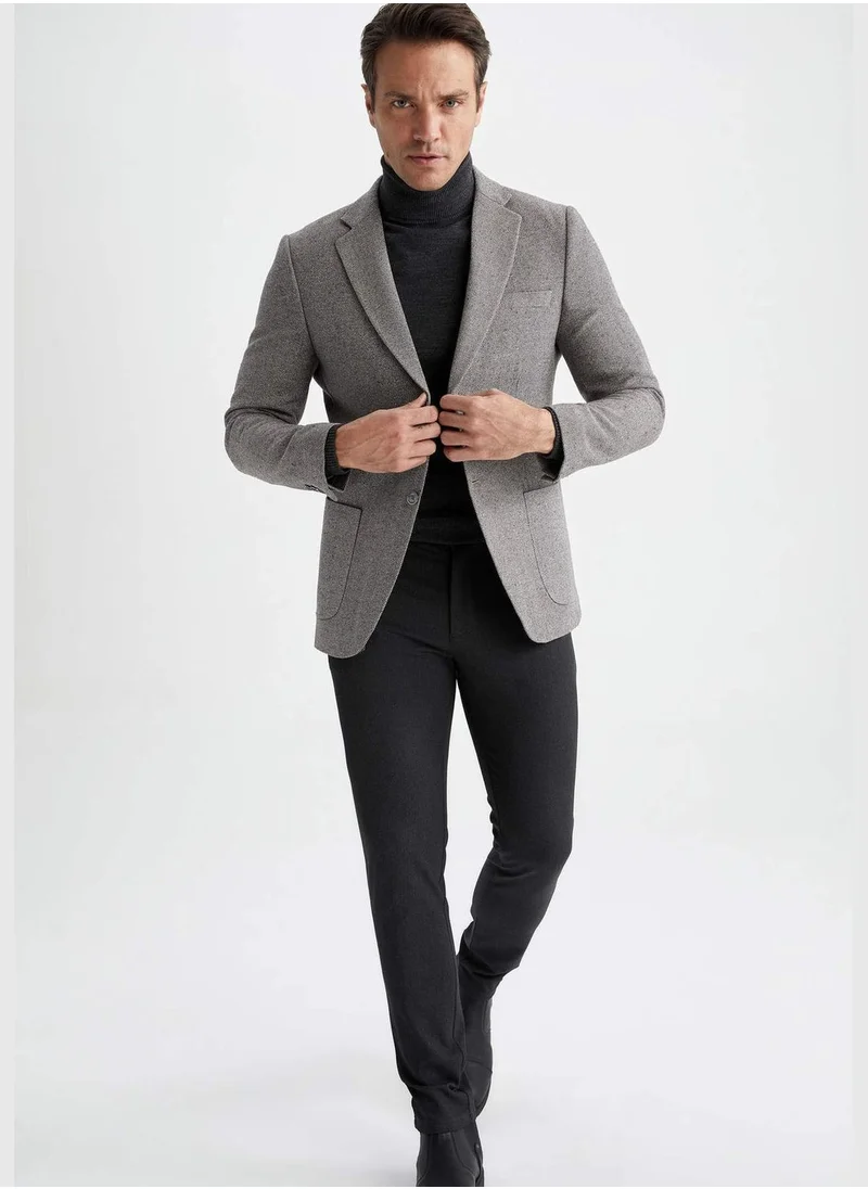 DeFacto Slim Fit Printed Blazer Jacket
