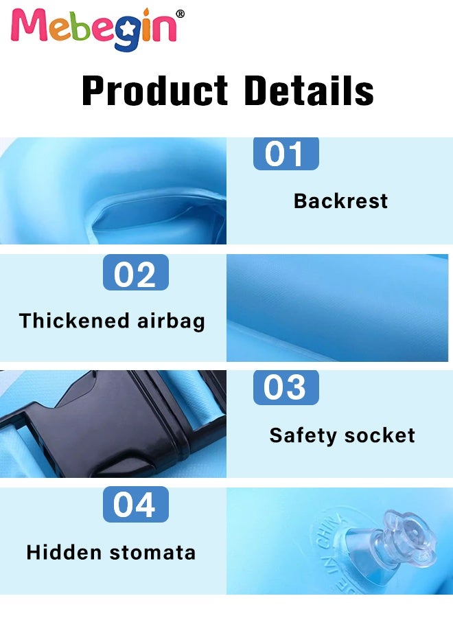 MEBEGIN 6Pcs Kids Swim Vest Set with Inflator Swimming Goggles, Sleeves, Swimming Bag, Nose Clip and Earplugs, Floatation Vest with Adjustable Buckles, Buoyancy Swimming Aid Float Jacket for Learning Swiming, Perfect for Pool, Swim Lesson, Beach and Water Party - Image 5