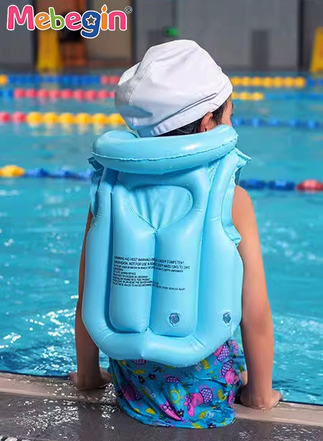 MEBEGIN 6Pcs Kids Swim Vest Set with Inflator Swimming Goggles, Sleeves, Swimming Bag, Nose Clip and Earplugs, Floatation Vest with Adjustable Buckles, Buoyancy Swimming Aid Float Jacket for Learning Swiming, Perfect for Pool, Swim Lesson, Beach and Water Party - Image 4