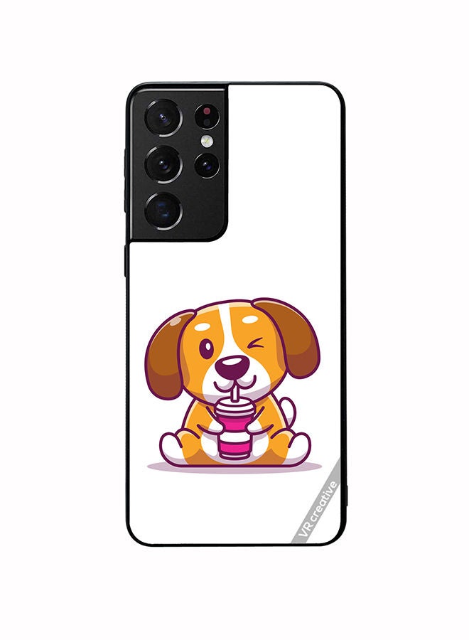 VR CREATIVE Protective Case Cover For Samsung Galaxy S21 Ultra 5G Cute Dog Design Multicolour - Image 1