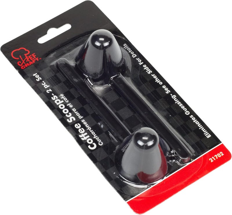 Chef Craft Classic Plastic Coffee Scoop, 1 Ounce 2 Piece Set, Black - Image 2