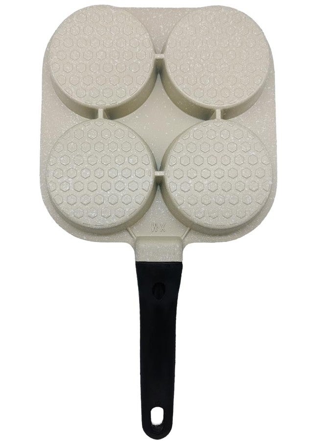 Kyraton 4 Hole Non Stick Egg Frying pan,Multi-Purpose Frying pan for Omelet uttapam,idli Burger Poached Egg Kitchen Breakfast(1pcs) (White) - Image 3