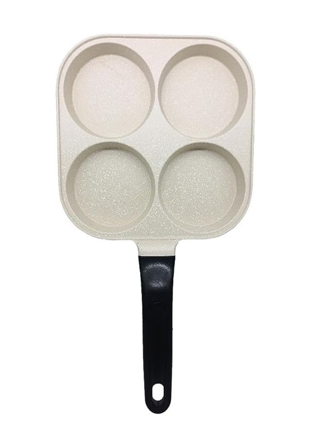 Kyraton 4 Hole Non Stick Egg Frying pan,Multi-Purpose Frying pan for Omelet uttapam,idli Burger Poached Egg Kitchen Breakfast(1pcs) (White) - Image 1