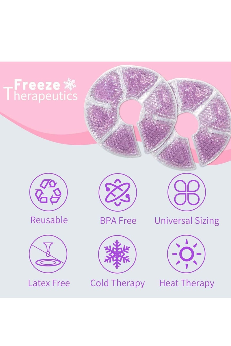 Y&D Breast Treatment Ice Pack Hot Cold Breast Pad Nursing Pain Mastitis Swelling Essential for Breastfeeding New Mothers 2 Pack Purple  - Image 3