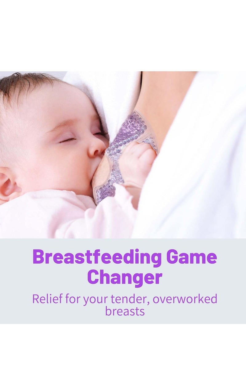 Y&D Breast Treatment Ice Pack Hot Cold Breast Pad Nursing Pain Mastitis Swelling Essential for Breastfeeding New Mothers 2 Pack Purple  - Image 4