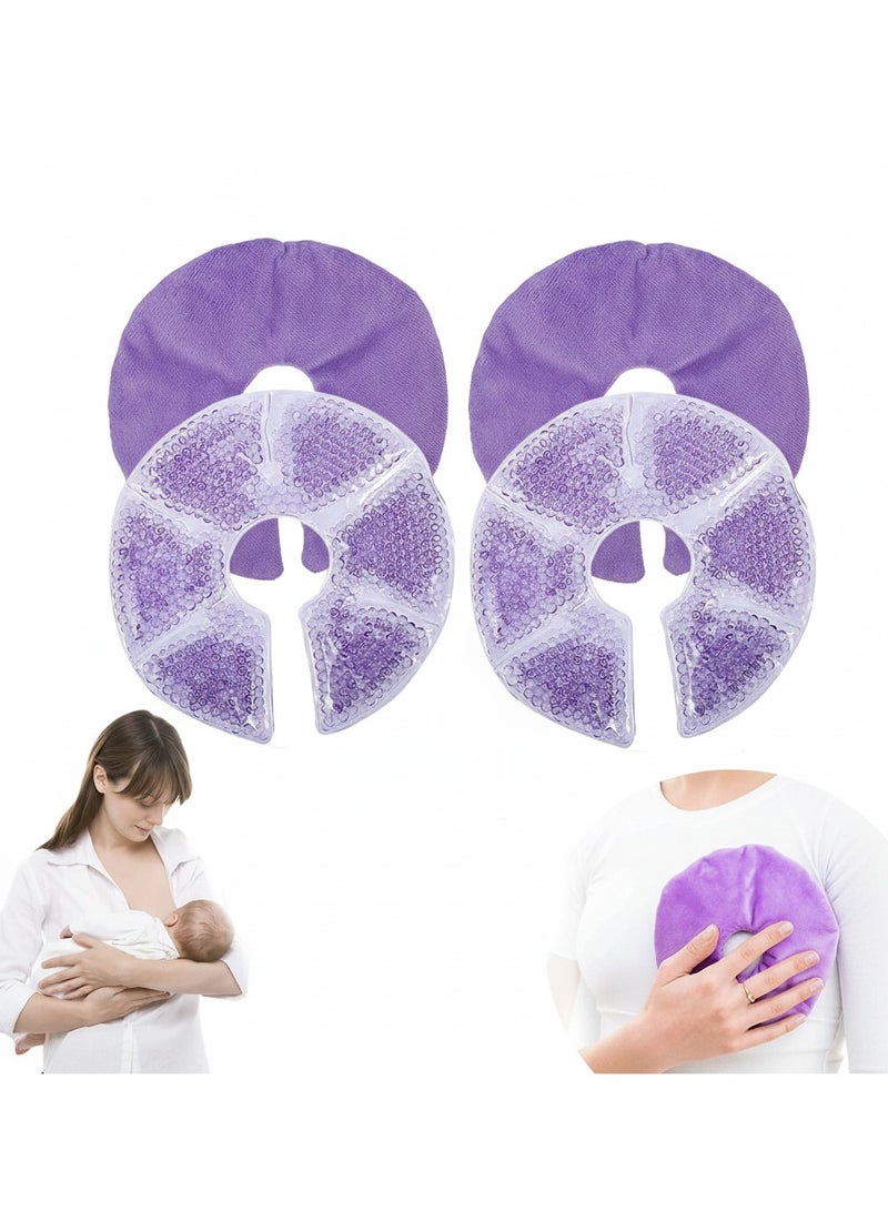 Y&D 1 Pair Hot and Cold Gel Pads Bead 3-in-1 Breast Therapy Packs Breast Ice Packs for Breastfeeding Relief and Nursing Comfort Pain Mastitis Engorgement Plugged Ducts Boost Milk Let-Down & Production Breastfeeding Essentials for Feeding Support Postpartum Recovery Engorgement Microwavable Can Use with Breastpump - Image 1
