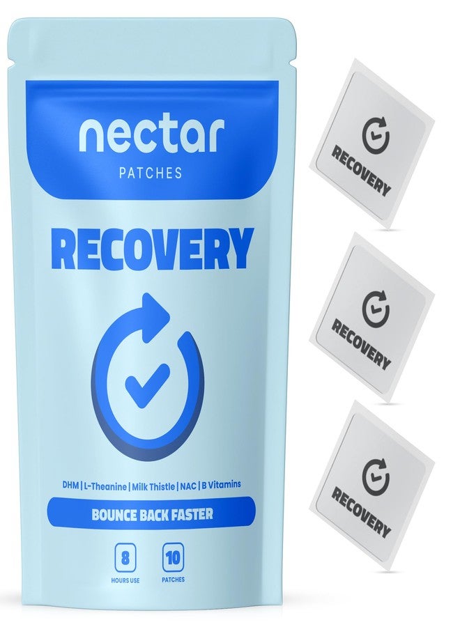 Nectar Patches لصقات نكتار للتعافي | دعم الترطيب والتجديد مع إل-ثيانين ونبات شوك الحليب | علاج ليلي للبالغين، مجموعة لصقات فيتامينات سهلة الحمل | لوازم الحفلات | 10 لصقات - Image 1