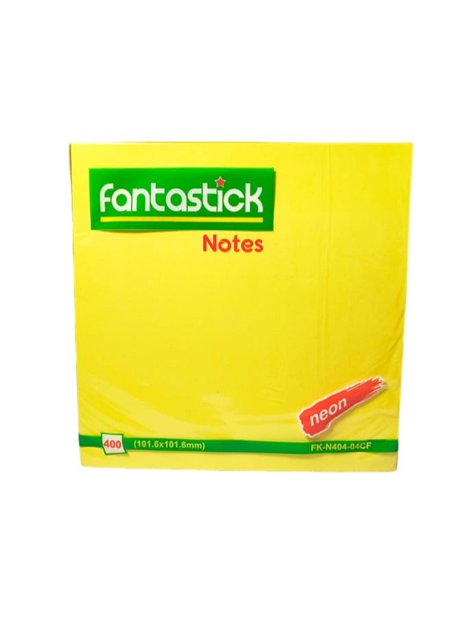 فانتاستيك ملاحظات لاصقة فانتاستيك 4×4 بوصة FK-N404-O4CF - (4 وسادات * 100 قطعة) 400 قطعة متعددة الألوان - Image 1