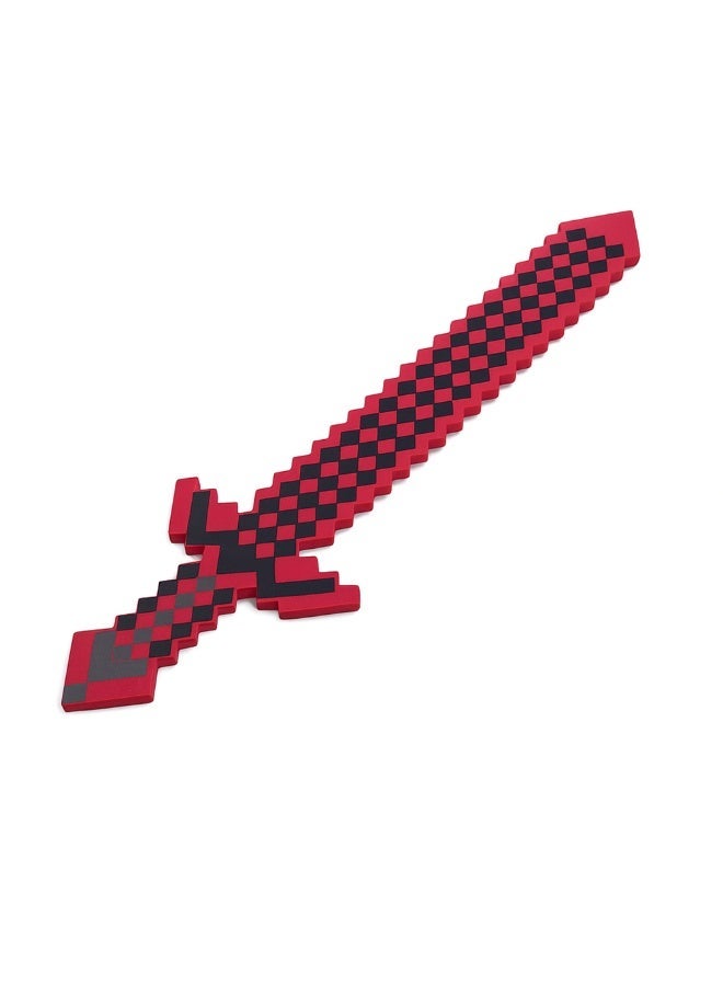 REZZOSS Red Black Foam Sword Toy for Kids Large – Soft Safe Foam Weapons for Kids | Minecraft-Style Pixel Battle Toys for Boys | Lightweight Pretend Play Sword Axe Shovel for Children | Perfect Birthday Gift for Game Fans - Image 2