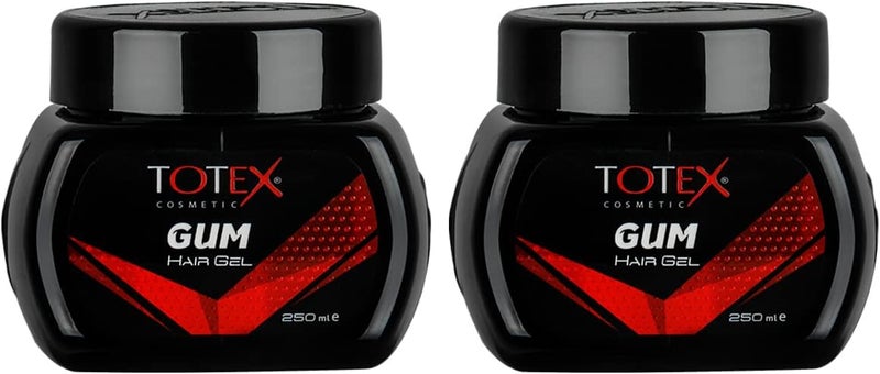 Totex Hair Styling Gum Gel Ultra Strong 250ml Pack of 2 Professional Gummy Hair Gel for Men Women Extreme Hold Edge Control Long Lasting Shine NonFlaky Formula for Salon Home Hair Styling
