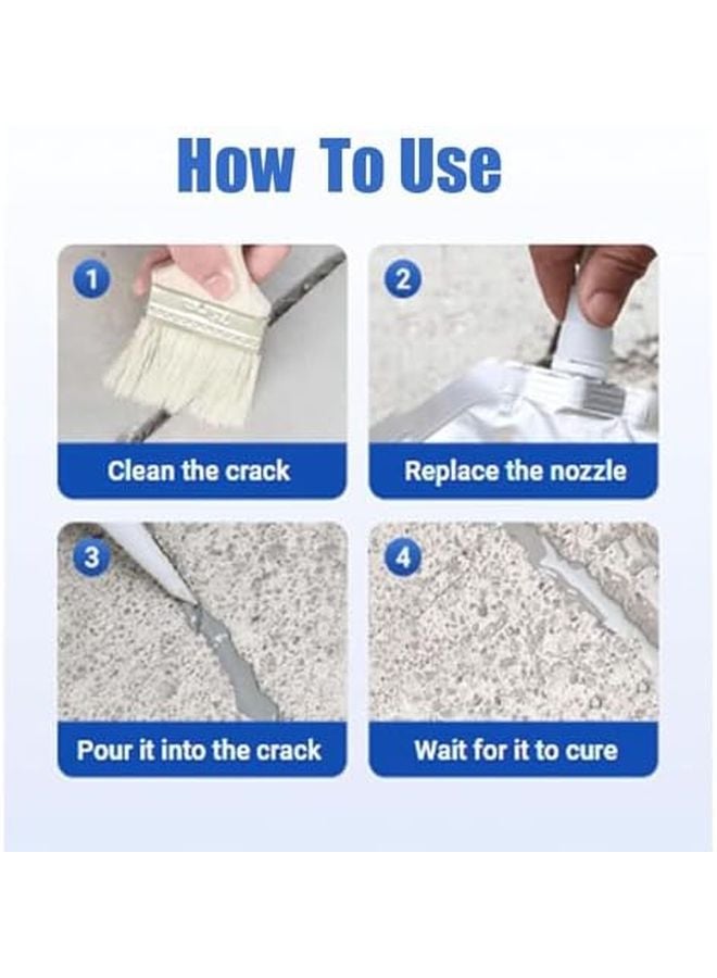500g Self Leveling Cement Crack Filler Waterproof Repair for Driveway Sidewalk Patio Asphalt - Image 4