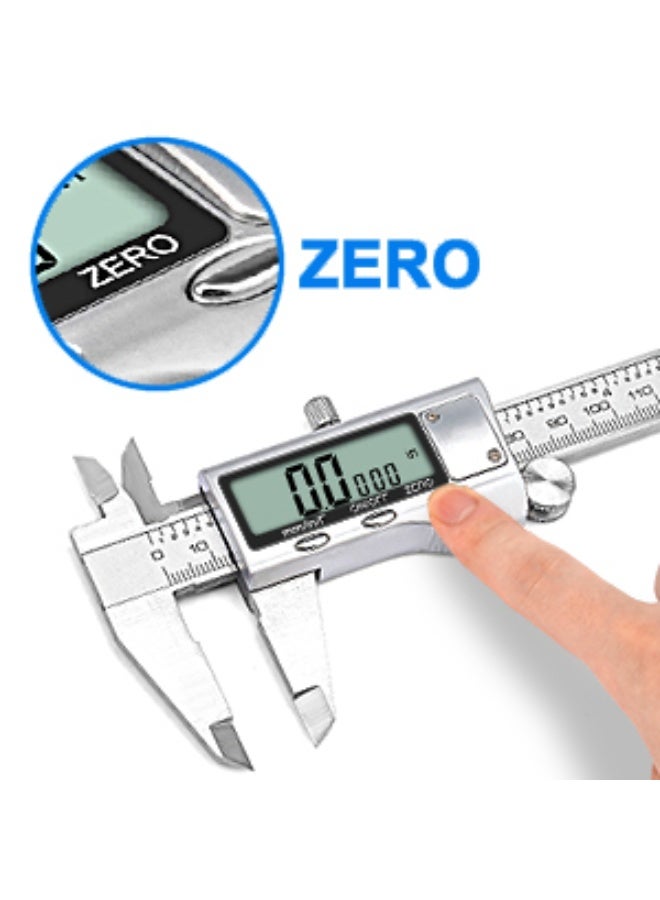 Digital Caliper Measuring Tool, Stainless Steel Vernier Caliper Digital Micrometer with Large LCD Screen, Easy Switch from Inch Metric Fraction, 6 Inch Caliper Tool for DIY/Household - Image 2