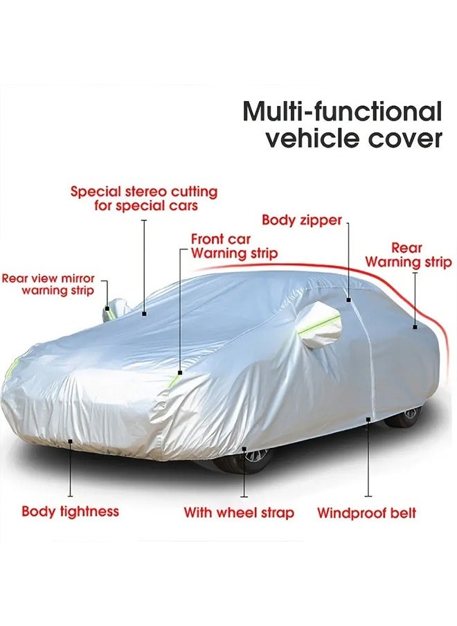 Generic - Car Cover With 6 Reflective Strips, Portable Storage Car Sunshade, Dustproof, Single-Side Zipper Door, Heat-Insulating And Sun-Proof, Suitable For SUV, Sedan, Truck - Image 1