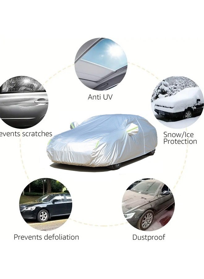 Generic - Car Cover With 6 Reflective Strips, Portable Storage Car Sunshade, Dustproof, Single-Side Zipper Door, Heat-Insulating And Sun-Proof, Suitable For SUV, Sedan, Truck - Image 1
