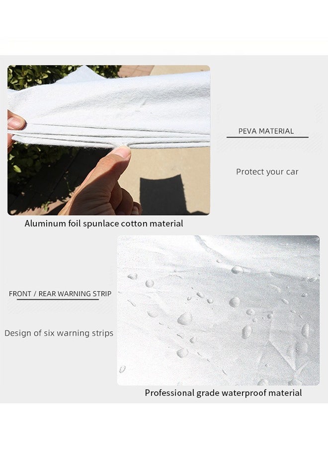 Generic - Car Cover With 6 Reflective Strips, Portable Storage Car Sunshade, Dustproof, Single-Side Zipper Door, Heat-Insulating And Sun-Proof, Suitable For SUV, Sedan, Truck - Image 1