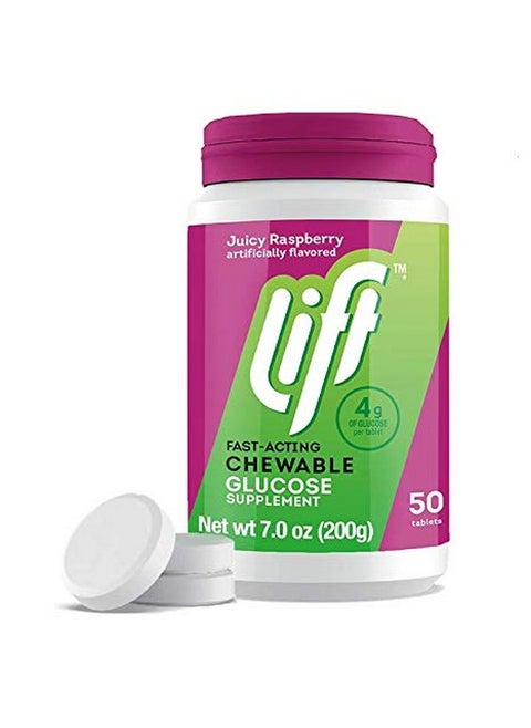 Glucose | Fast-Acting Glucose Chewable Energy Tablets | Raspberry | 50 Ct Jar (Pack Of 6)