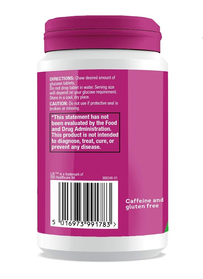 LIFT - Glucose | Fast-Acting Glucose Chewable Energy Tablets | Raspberry | 50 Ct Jar (Pack Of 6) - Image 1