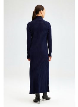Touche Prive Ribbed High Collar Knitwear Dress  - Image 4