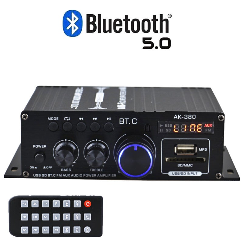 Ak380 Bluetooth Car Audio Home 12V High Power Car Power Amplifier Mini Small Power Amplifier - Image 2