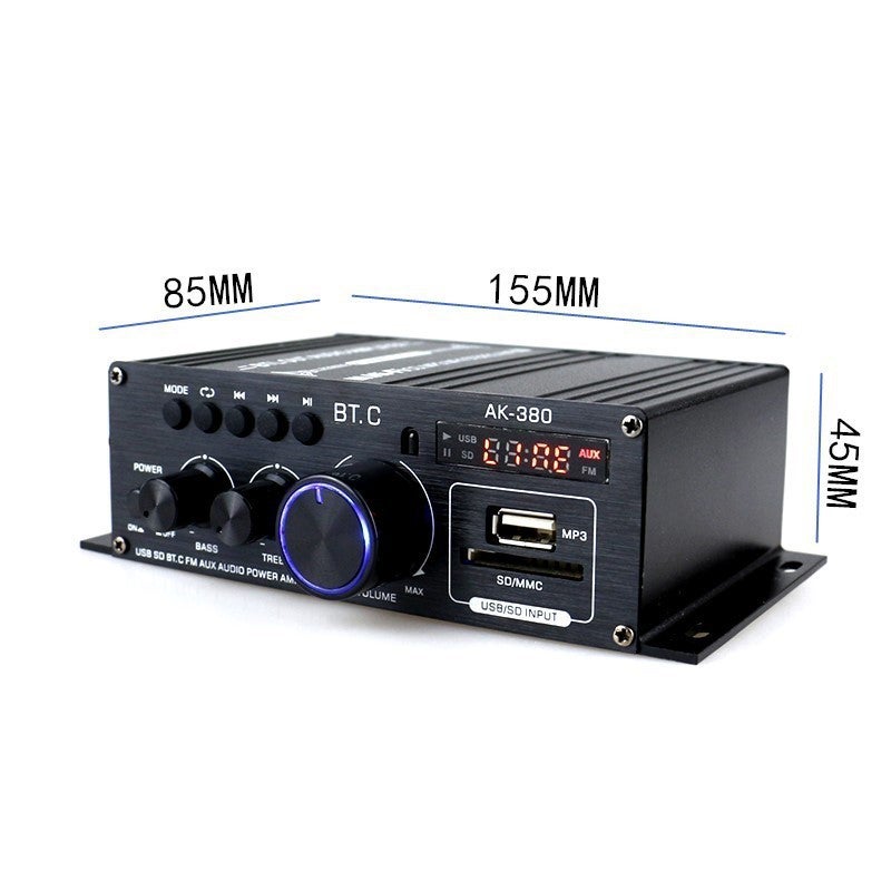 Ak380 Bluetooth Car Audio Home 12V High Power Car Power Amplifier Mini Small Power Amplifier - Image 4