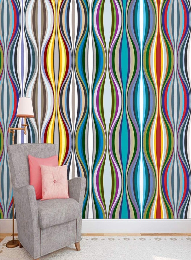 DECOR PRODUCTION ورق جدران ذاتي اللصق من إنتاج ديكور برودكشن، مناسب لتزيين المنزل، غرفة المعيشة، غرفة النوم، الردهة، غرفة الأطفال، غرفة اللعب (فينيل PVC، مقاوم للماء، يغطي مساحة 10 أقدام مربعة)، مقاس كل شريط 16 × 90 بوصة. - Image 1