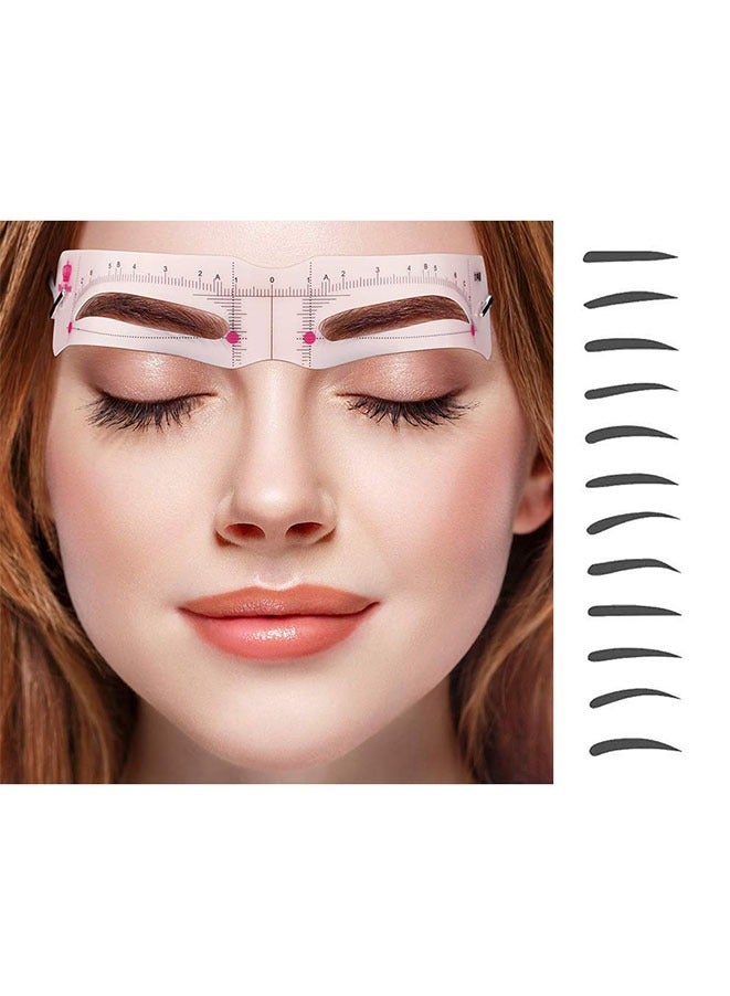 Generic Eyebrow Model Cards Eyebrow Shaping Tool Kits with Elastic Fixing Strap -12PCS  - Image 1